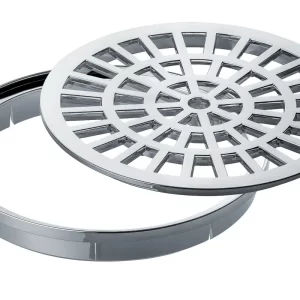 PORTA GRELHA REDONDA PVC CROMADA 10CM