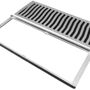 GRELHA C/ PORTA GRELHA ALUMINIO ESCOVADO 1,00x0,20