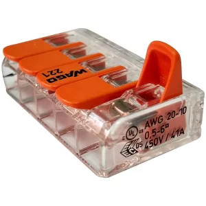 CONECTOR WAGO 0,05/6MM 221 - 5 VIAS